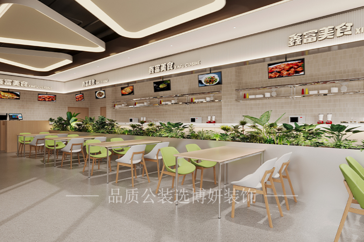 宁波员工食堂装修设计,宁波员工食堂装修公司,宁波员工食堂设计效果图